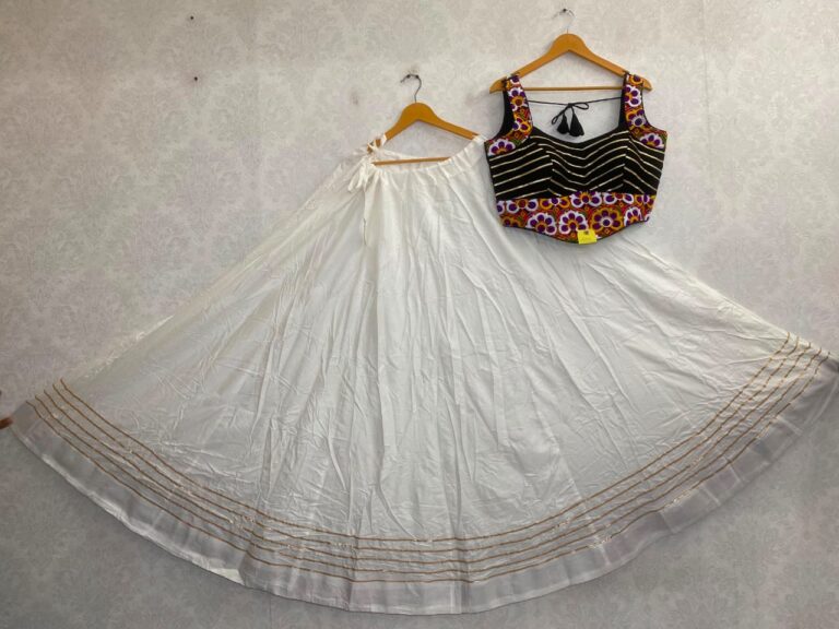 Rayon Lehenga Choli Set Black and White Black and White - Image 2